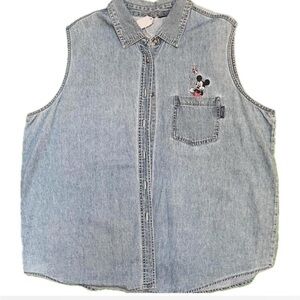 Plus size Vintage Disney Mickey Mouse Denim Top